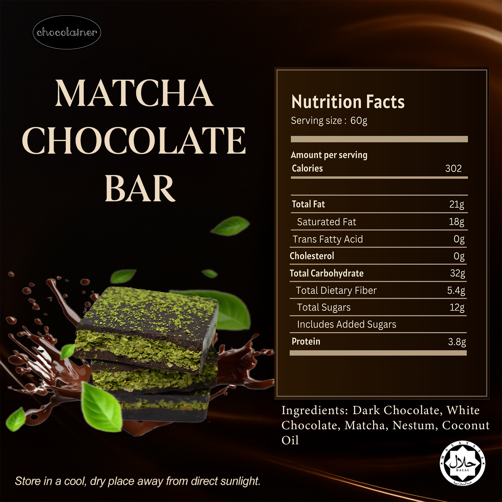 Matcha Dark Chocolate Bar